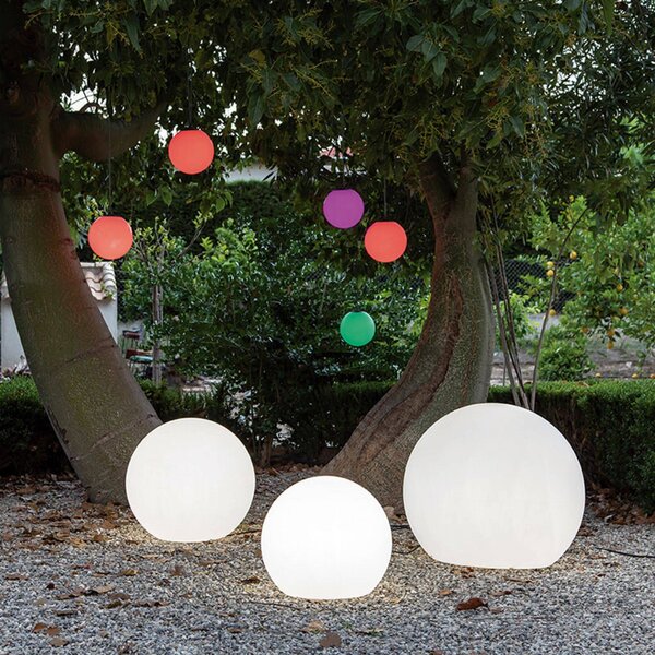 Newgarden Buly LED solární světelný globus IP65, Ø 20 cm, stmívatelný, Bílá / opál, Plast, Moderní, Solární lampy