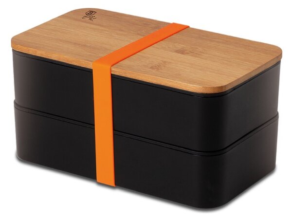 Svačinový box s bambusovým víkem dvoupatrový
