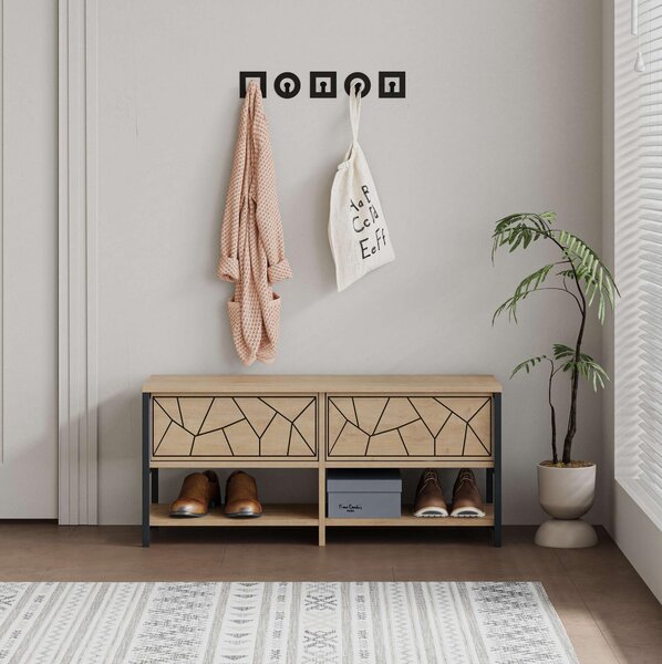 Skříňka na boty Ingola (dub safírový + dub). Akce -25%