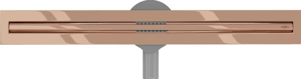 Mexen Flat 360° Slim, lineární podlahový žlab 50 cm, růžové zlato, 1641050