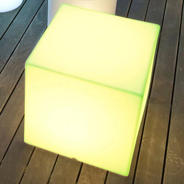 Newgarden solární světlo Cuby cube, výška 53 cm, stmívatelný, Bílá / opál, Plast, Moderní