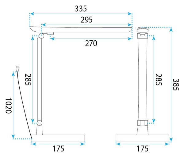 Toolight Toolight, JNH048-T, LED stolní lampa se 3 barvami světla, 5 W, černá, OSW-56240