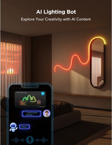 Govee - Neon 2 MATTER ohebný LED pásek 5m RGBIC Wi-Fi IP67