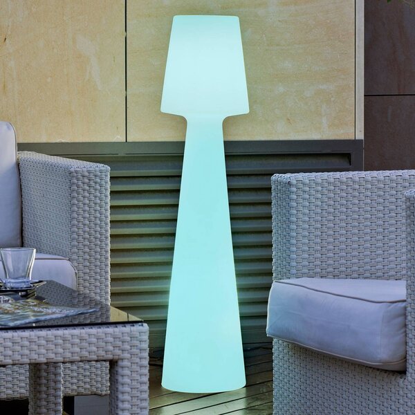 Newgarden Lola LED stojací lampa, dobíjecí baterie, výška 110 cm, stmívatelný, Bílá / opál, Plast, Moderní