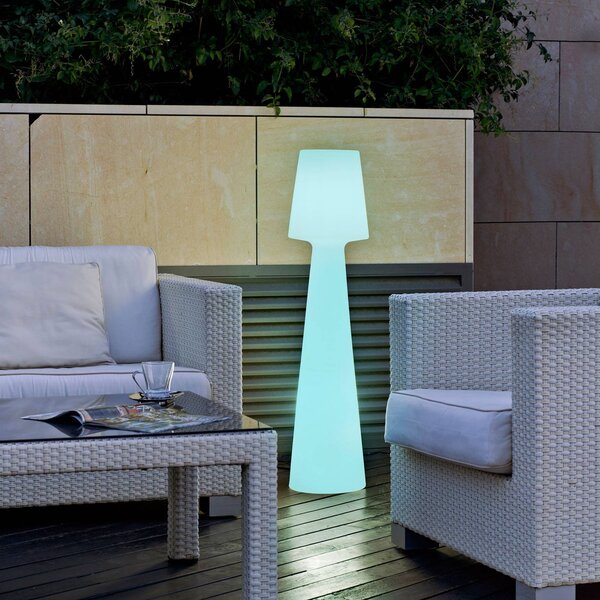 Newgarden Lola LED stojací lampa, dobíjecí baterie, výška 110 cm, stmívatelný, Bílá / opál, Plast, Moderní