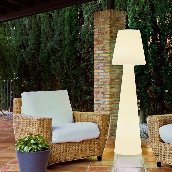 Newgarden Lola LED stojací lampa, baterie, 165 cm, stmívatelný, Bílá / opál, Plast, Moderní