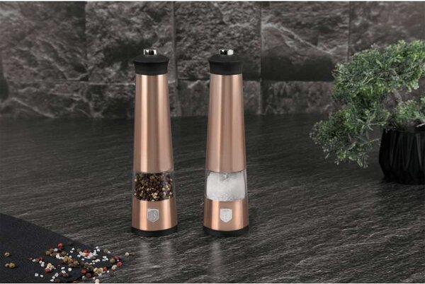 Mlýnek na pepř a sůl elektrický sada 2 ks Rosegold Metallic Line