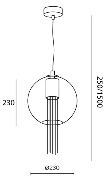 Maytoni Flusso GU10 závěsné svítidlo Ø250mm