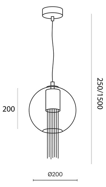 Maytoni Flusso GU10 závěsné svítidlo Ø250mm
