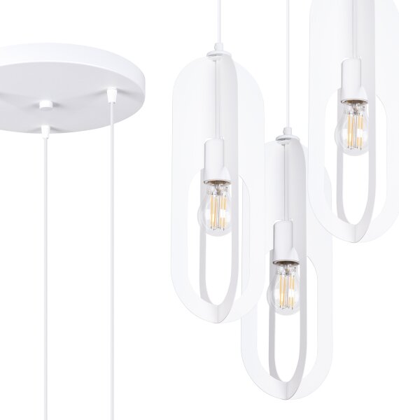 Sollux SL.1361 - Lustr na lanku NICUS 3xE27/15W/230V bílá
