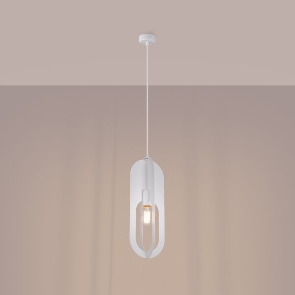 Sollux SL.1360 - Lustr na lanku NICUS 1xE27/15W/230V bílá