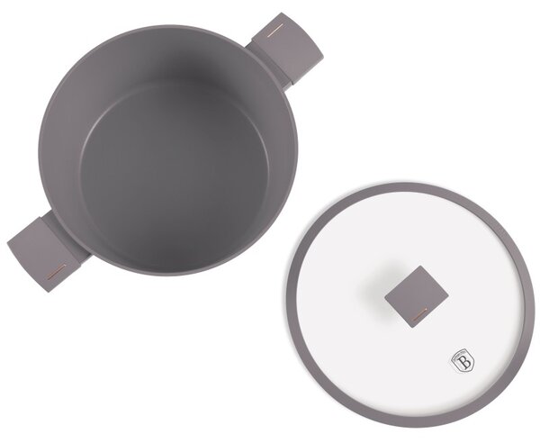Kastrol s titanovým povrchem a poklicí 28 cm Taupe Collection