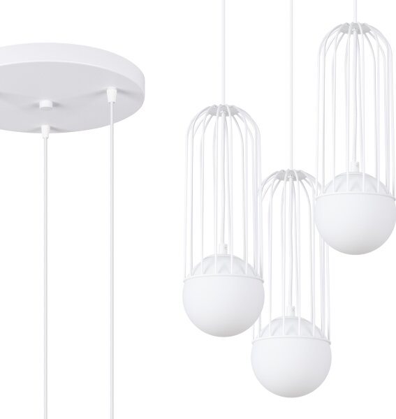 Sollux SL.1335 - Lustr na lanku BRINA 3xG9/8W/230V bílá