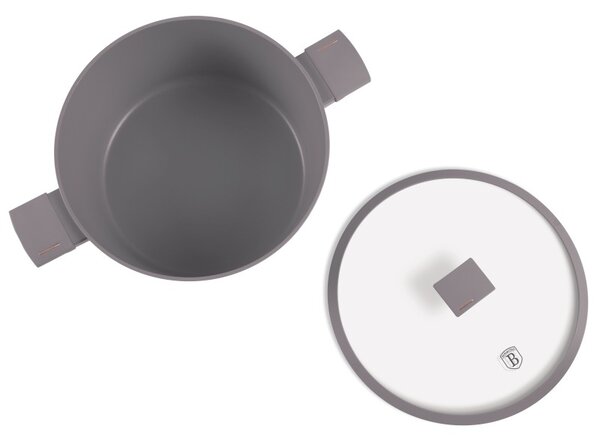 Kastrol s titanovým povrchem a poklicí 30 cm Taupe Collection