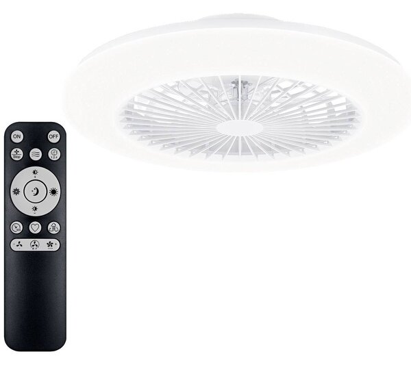Amigo Stropní svítidlo s ventilátorem 25W+60W, 6500lm, AC 220–240, 2700-4000-6500 K, IP20, bílá