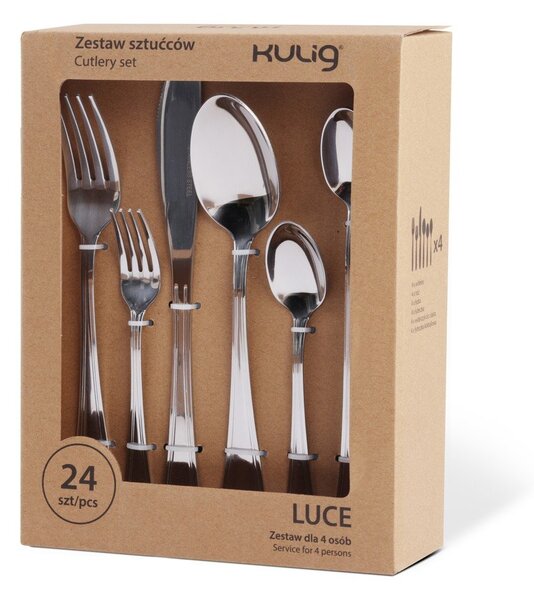 Nerezový příbor 24 ks ve stříbrné barvě pro 4 osoby Luce – Kulig