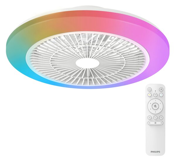 Amigo Stropní svítidlo s ventilátorem 20W+40W, 4400lm, AC 220–240, 2700–6500 K, IP20, RGB OFF bílá