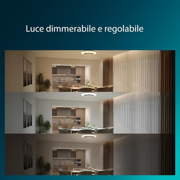 Amigo Stropní svítidlo s ventilátorem 25W+60W, 6500lm, AC 220–240, 2700-4000-6500 K, IP20, bílá