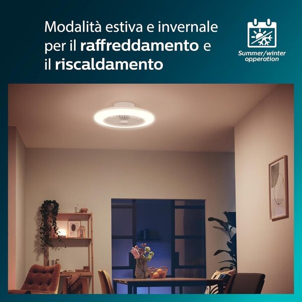 Amigo Stropní svítidlo s ventilátorem 25W+60W, 6500lm, AC 220–240, 2700-4000-6500 K, IP20, bílá