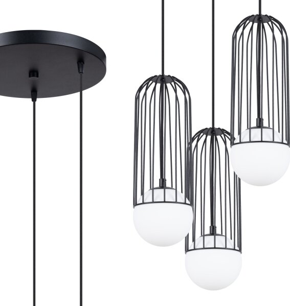 Sollux SL.1336 - Lustr na lanku BRINA 3xG9/8W/230V černá