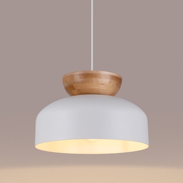 Sollux SL.1350 - Lustr na lanku MARION 1xE27/15W/230V pr. 29,5 cm bílá