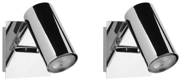 Sada 2 bodových lamp ROSETTA Stříbrná Kov Nastavitelná