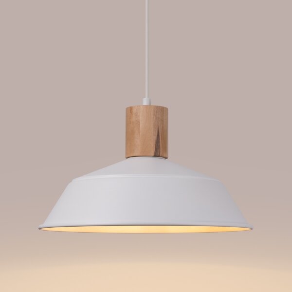 Sollux SL.1321 - Lustr na lanku FANO 1xE27/15W/230V pr. 34 cm bílá