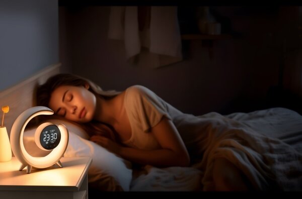 Immax 08985L-LED RGBW Stmívatelná stolní lampa s budíkem LED/20W/5V USB stříbrná