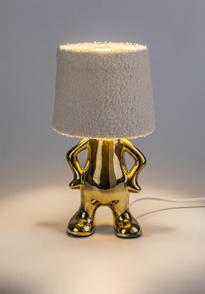 Stolní lampa SMURFY krémová/zlatá