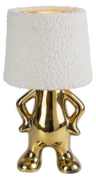 Stolní lampa SMURFY krémová/zlatá