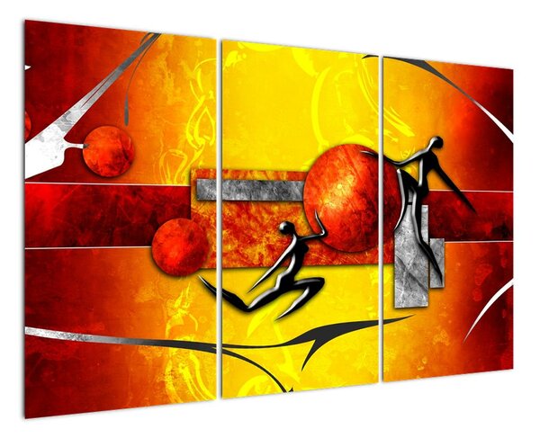 Moderní obraz - gymnasti (120x80cm)