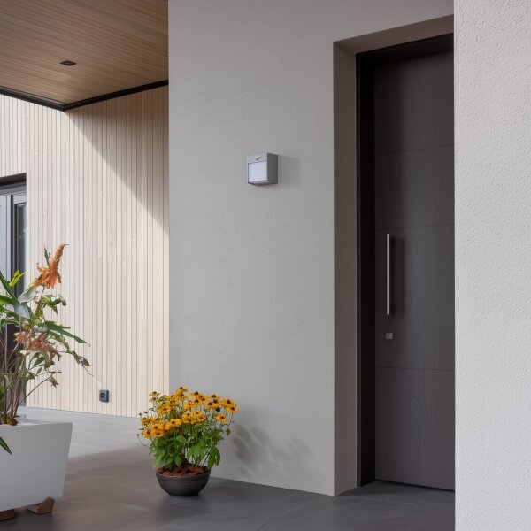 Brilagi -LED Venkovní nástěnné svítidlo se senzorem TERNI LED/12W/230V šedá IP44