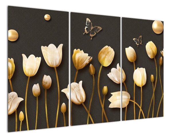 Obraz zlatých tulipánů (120x80cm)