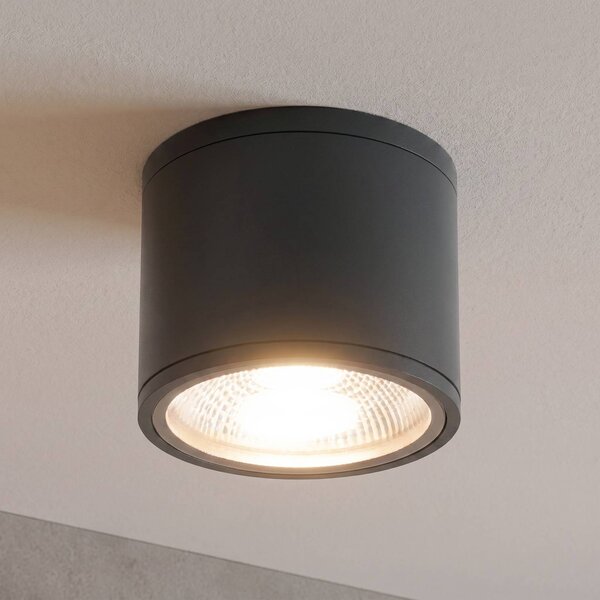 ORION LED stropní bodovka Sputnik IP65 Ø 14,5 cm černá, Černá, Koupelna, Hliník, Moderní, Venkovní bodové svítidlo / zabodnuté do země
