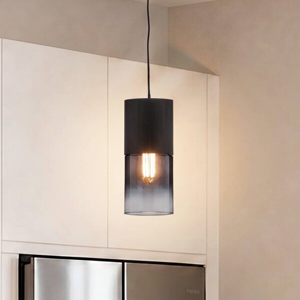 Trio Lighting Závěsné světlo Robin pro DUOline, černá/kouřově šedá, stmívatelný, Černá, Obývací pokoj / jídelna, kov, Moderní
