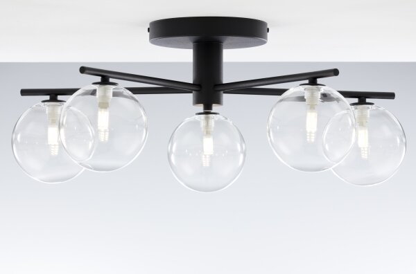 Jupiter 2046 - Přisazený lustr PRATO 5xG9/10W/230V černá/čirá
