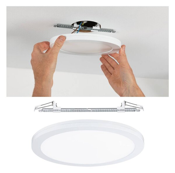 Paulmann Cover it LED vestavný panel 4 000K 33 cm, Bílá / opál, Obývací pokoj / jídelna, Plast, Zapuštěné kulaté
