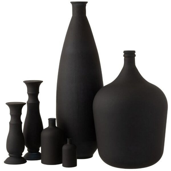 Matně černá skleněná váza J-line Olivius 56 cm