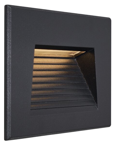 Moderní zapuštěné nástěnné svítidlo černé 11,5 cm vč. LED IP65 - Trem
