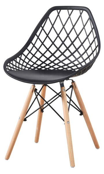 VerDesign RIANA II plastová židle, černá/buk