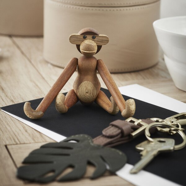 Dřevěná opička Monkey Mini Teak Limba 9,5 cm
