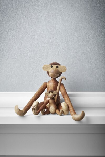 Dřevěná opička Monkey Mini Teak Limba 9,5 cm