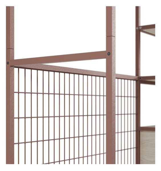 Otevřená ocelová šatní skříň v terakotové barvě 140x179,5x40 cm Amara – Marckeric