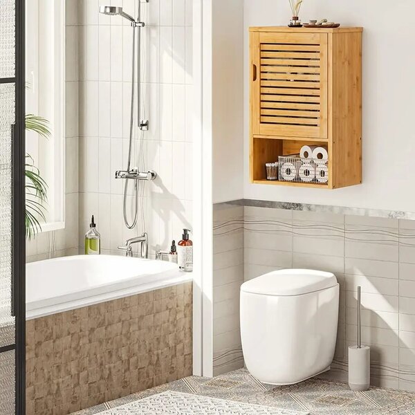 VerDesign LINDA 1D bambusová závěsná skříňka, natural
