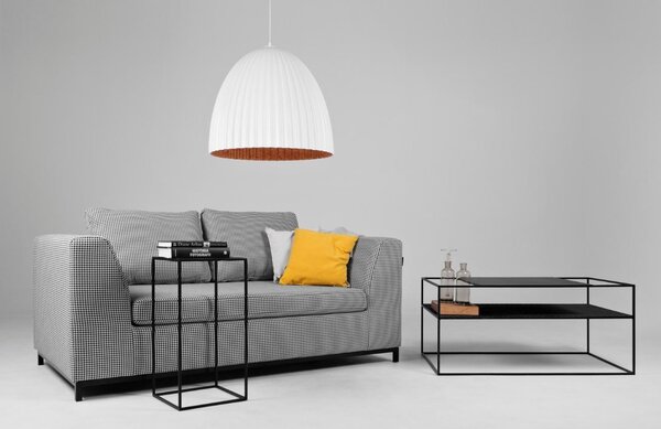 Nordic Design Bílo měděné kovové závěsné světlo Liss 50 cm