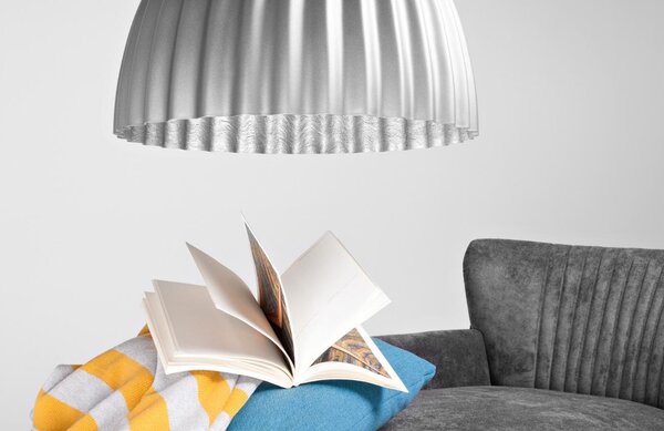 Nordic Design Stříbrné kovové závěsné světlo Liss 50 cm