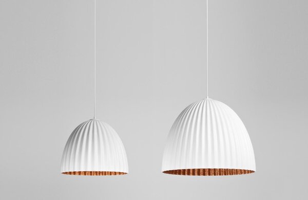 Nordic Design Bílo měděné kovové závěsné světlo Liss 50 cm