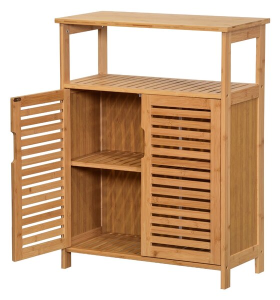 VerDesign LINDA 2D bambusová koupelnová skříňka, natural
