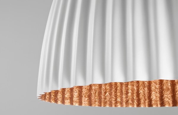 Nordic Design Bílo měděné kovové závěsné světlo Liss 50 cm