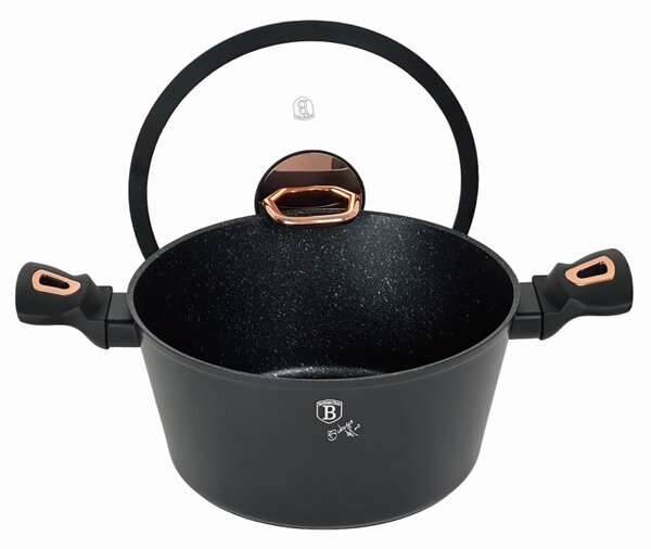 Kastrol s poklicí s mramorovým povrchem 24 cm Black Rose Collection